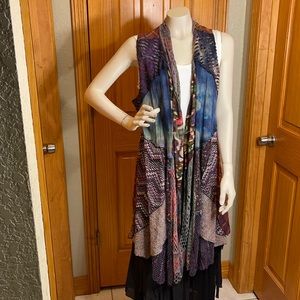 Vintage Concept Colorful Long Vest